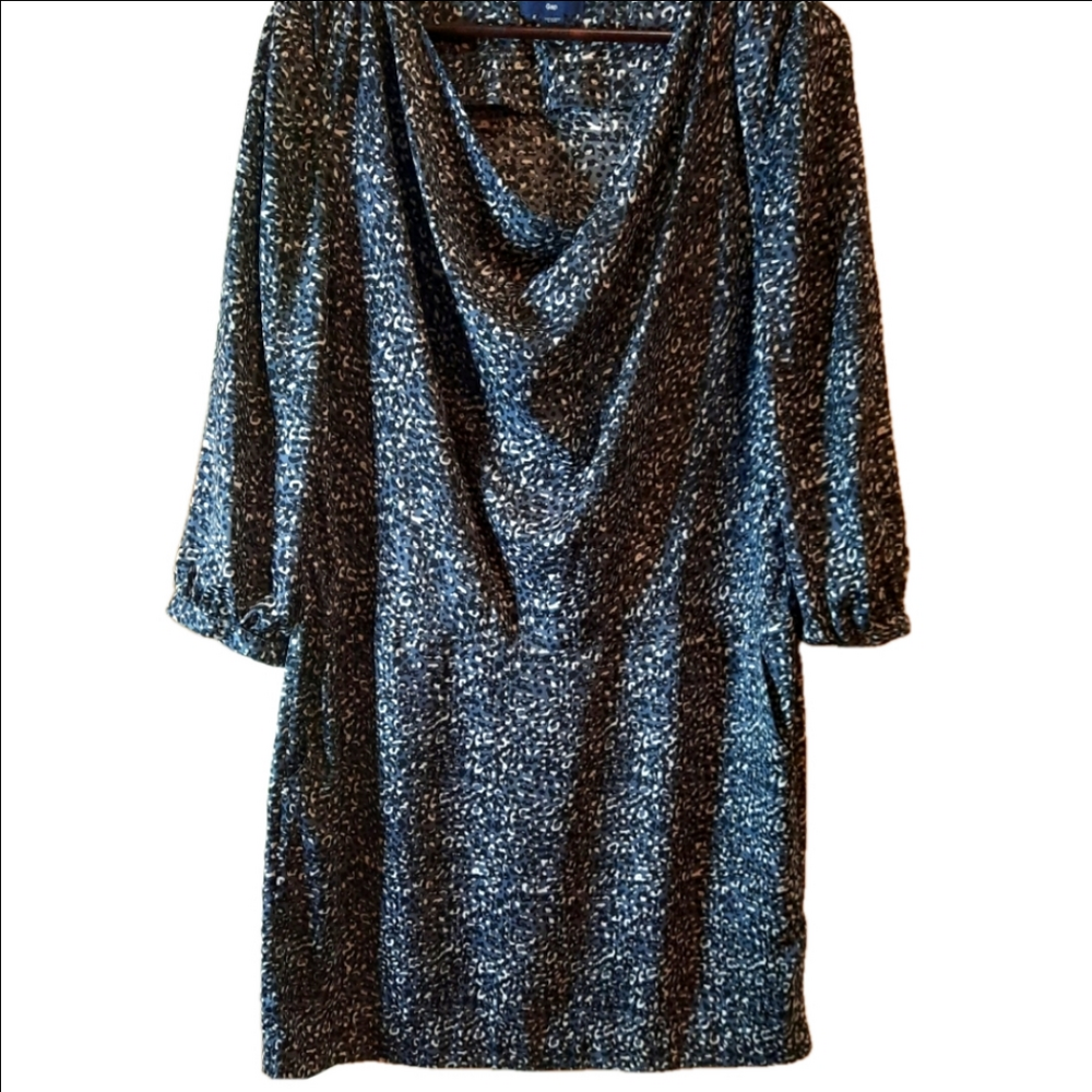 GAP Animal Print Cowl Neck Dress Size 8